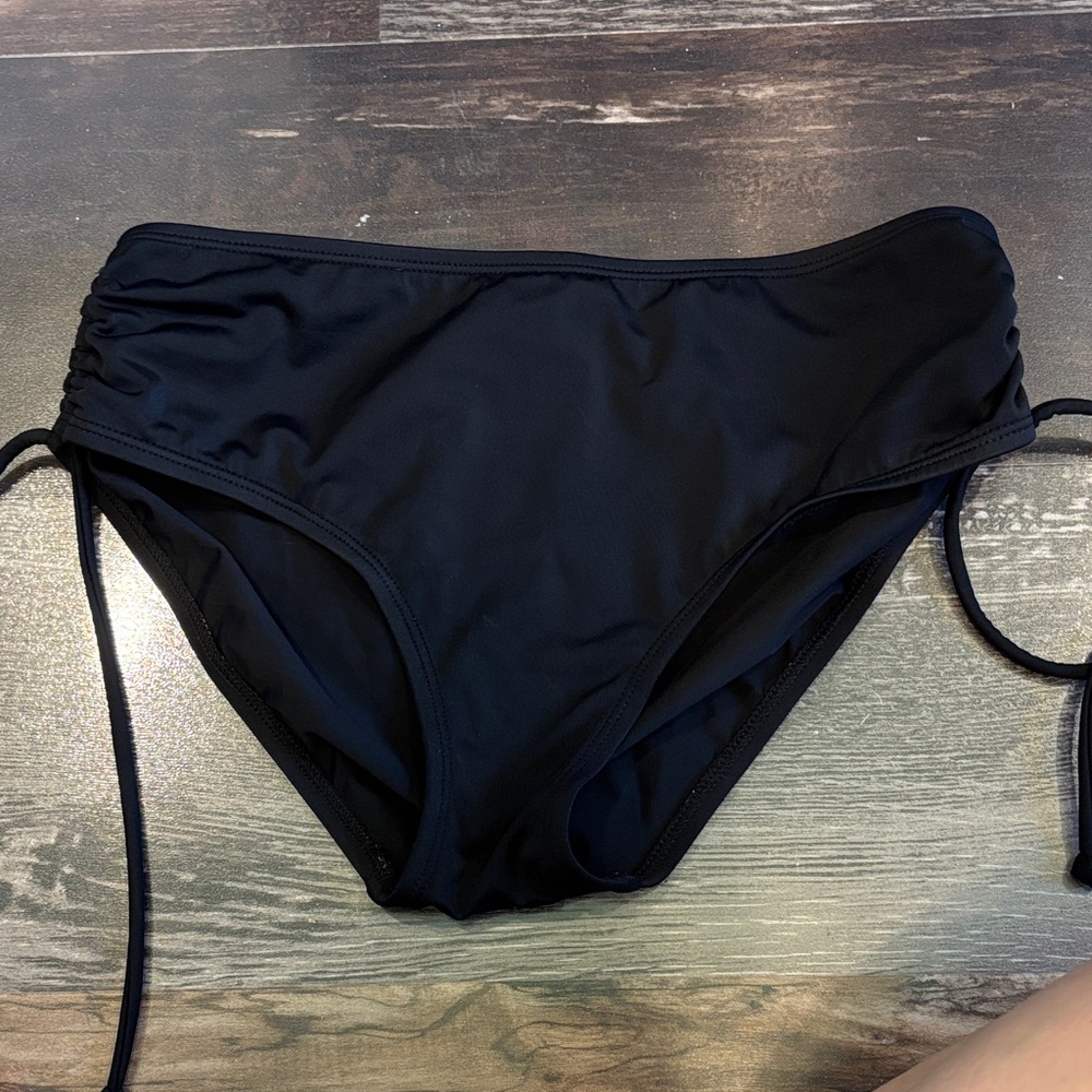 Black full coverage bikini bottoms